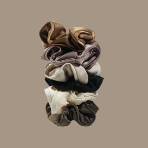 Elegant silk satin scrunchies for curly hair