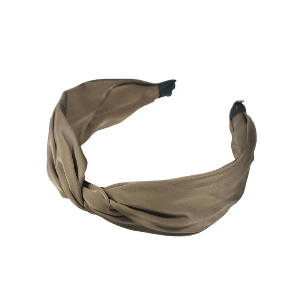 Satin Twisted Crossed hairband - Khaki