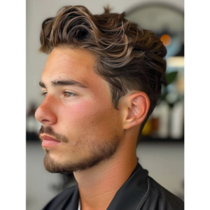 Slick Back with Volume Curly hair Heart Face Shape