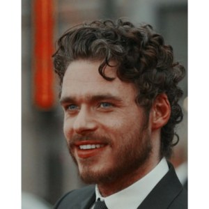 classic side part Curly Hair Man Heart Face Shape