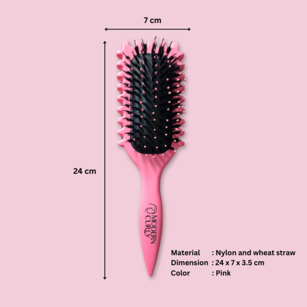 Curly Hair Brush 24 x 7 cm - Pink