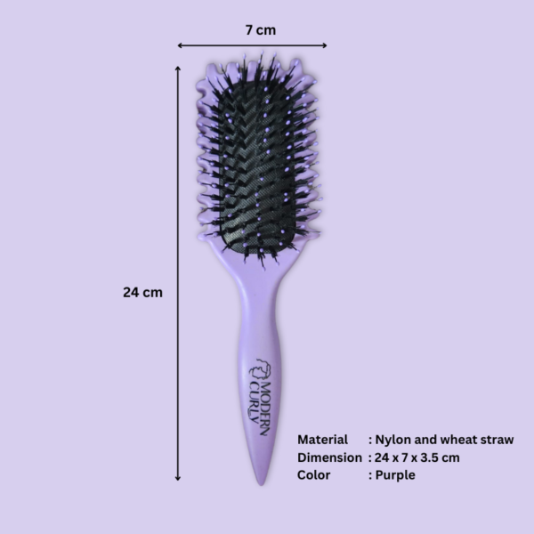 Curly Hair Brush 24 x 7 cm - Purple