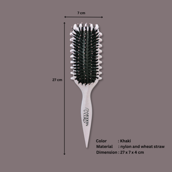 Curly Hair Styling Brush 27 cm - Khaki